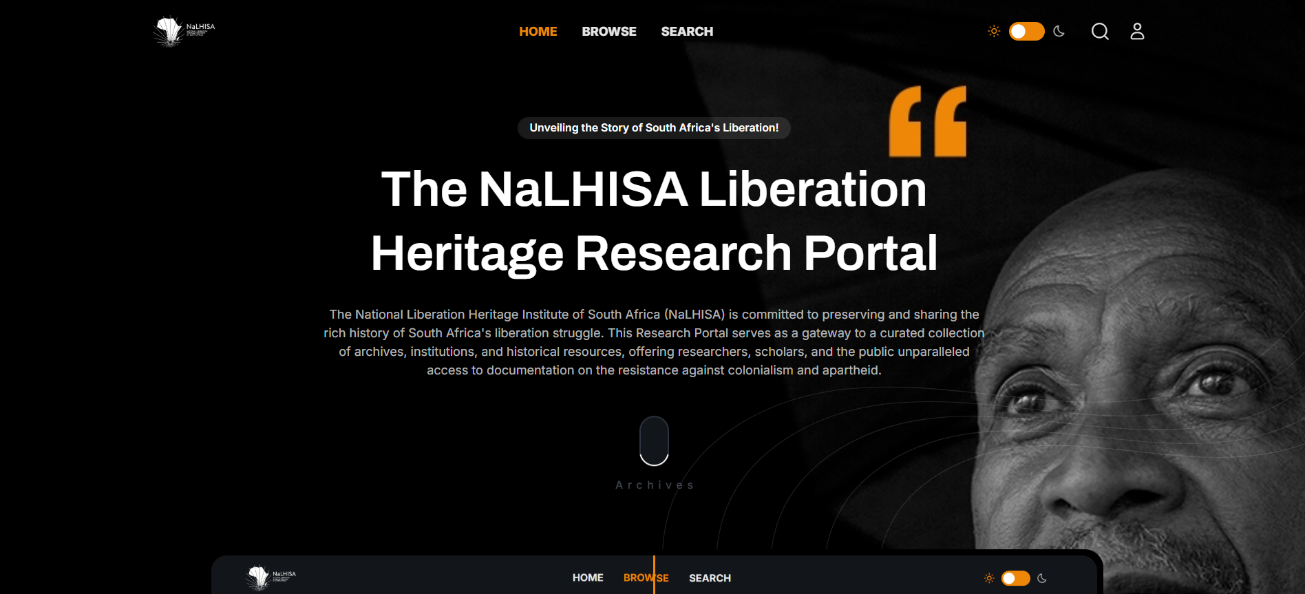 NaLHISA - National Liberation Heritage Institute of South Africa Portal Development and Website Design